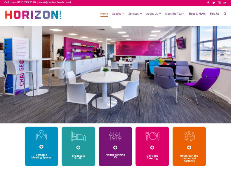 New Website | Horizon Leeds | award-winning meeting and conference venue